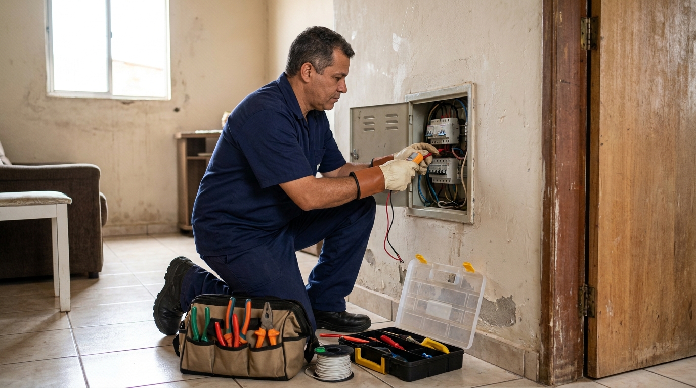 Eletricista com ferramentas em Vitória da Conquista‑BA